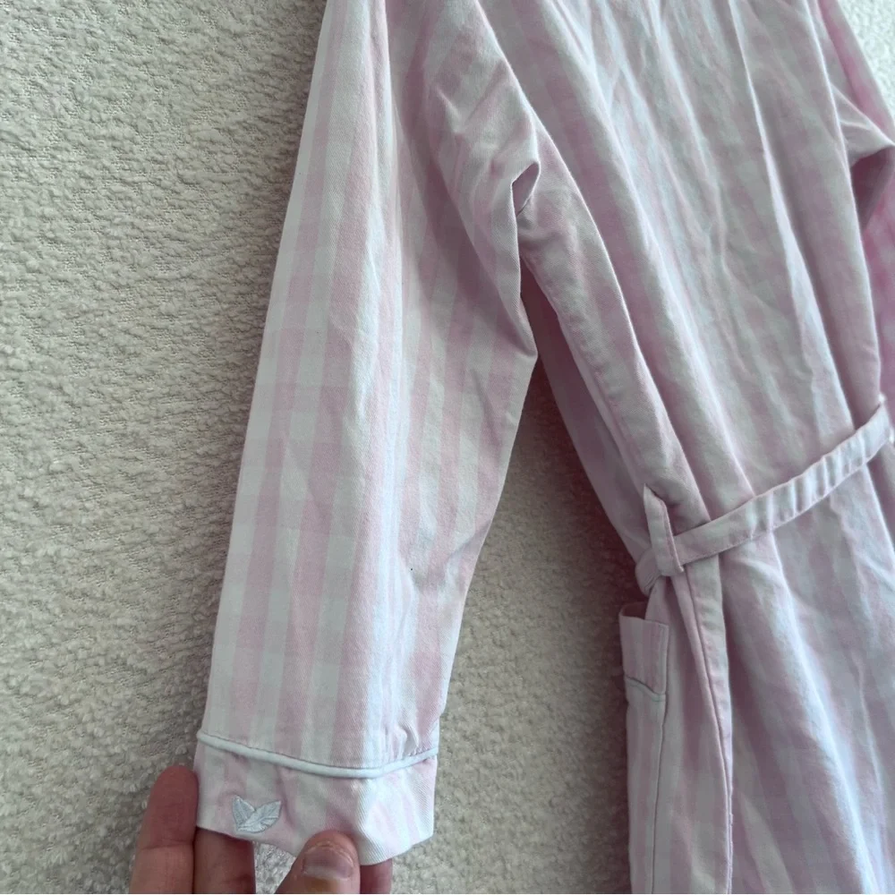 Petite Plume Kids Toddler Gingham Pink‎ Cotton Robe With Belt Size 3/4